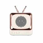 DW02 TV Shaped Retro BT Speaker Support  TF Card FM(White) - 1