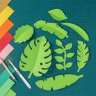Paper-cut Leaf Ornaments Photography Props(Emerald) - 1