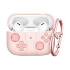 For Airpods Pro 2 Soft Shell Drop-proof Silicone Headphone Cover With Hook (Pink) - 1