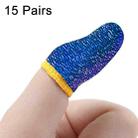 15 Pairs  18 Needles Gaming Finger Glove Anti-sweat and Non-slip Glove,Color: Copper Blue Yellow Trim - 1