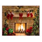 Christmas Layout Fireplace Photography Background Cloth(Yellow) - 1