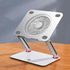 SSKY P18 Desktop Stand Hover Lifting Folding Aluminum Alloy Laptop Stand, Style: Cooling (Silver White) - 1