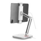 SSKY X38 Desktop Phone Tablet Stand Folding Online Classes Support, Style: Long Arm Charging Version (White) - 1