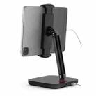 SSKY X38 Desktop Phone Tablet Stand Folding Online Classes Support, Style: Single Arm Charging Version (Black) - 1