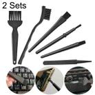 2 Sets Anti-static Brush Portable Handle Clean Keyboard Brush Kit(Black) - 1