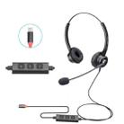 VT200D Double Ears Telephone Headset Operator Headset With Mic,Spec: Type-C With Answer Key - 1