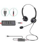 VT200D Double Ears Telephone Headset Operator Headset With Mic,Spec: 3.5mm Single Plug To USB - 1