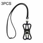 3 PCS Universal Phone Lanyard Strap Silicone Phone Ring Holder(Black) - 1