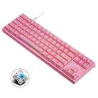 Dark Alien K710 71 Keys Glowing Game Wired Keyboard, Cable Length: 1.8m, Color: Pink Green Shaft  - 1