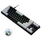 Dark Alien K710 71 Keys Glowing Game Wired Keyboard, Cable Length: 1.8m, Color: White Black Green Shaft - 1