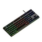 Dark Alien DK100 87 Keys Hot Plug-In Glowing Game Wired Mechanical Keyboard, Cable Length: 1.3m(Black) - 1