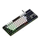 Dark Alien DK100 87 Keys Hot Plug-In Glowing Game Wired Mechanical Keyboard, Cable Length: 1.3m(Black White) - 1