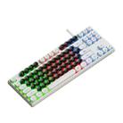 Dark Alien DK100 87 Keys Hot Plug-In Glowing Game Wired Mechanical Keyboard, Cable Length: 1.3m(White Black) - 1