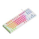 Dark Alien DK100 87 Keys Hot Plug-In Glowing Game Wired Mechanical Keyboard, Cable Length: 1.3m(White Pink) - 1