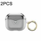 For AirPods 3 2pcs One-piece Plating TPU Soft Shell Protective Case(Transparent+Black) - 1