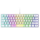 ZIYOULANG K61 62 Keys Game RGB Lighting Notebook Wired Keyboard, Cable Length: 1.5m(White) - 1