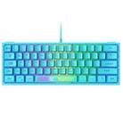 ZIYOULANG K61 62 Keys Game RGB Lighting Notebook Wired Keyboard, Cable Length: 1.5m(Blue) - 1