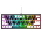 ZIYOULANG K61 62 Keys Game RGB Lighting Notebook Wired Keyboard, Cable Length: 1.5m(Black White) - 1