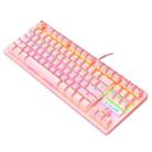ZIYOULANG K2 87 Keys Office Laptop Punk Glowing Mechanical Wired Keyboard, Cable Length: 1.5m, Color: Pink - 1