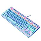 ZIYOULANG K2 87 Keys Office Laptop Punk Glowing Mechanical Wired Keyboard, Cable Length: 1.5m, Color: Blue - 1