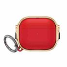 For AirPods Pro Drop-proof Case Split Design Plating Protection Cover(Rose Gold+Red) - 1