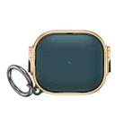 For  AirPods Pro 2 Drop-proof Case Split Design Plating Protection Cover(Rose Gold+Green) - 1