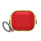 For  AirPods Pro 2 Drop-proof Case Split Design Plating Protection Cover(Gold+Red) - 1