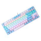 BAJEAL K100 87 Keys Green Shaft Wired Mechanical Keyboard, Cable Length: 1.6m(White Blue) - 1