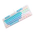 BAJEAL K100 87 Keys Green Shaft Wired Mechanical Keyboard, Cable Length: 1.6m(Blue White) - 1