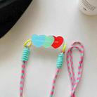 Heart Phone Lanyard Back Clip Girls Crossbody Phone Strap clip(Fancy Rope+Lile Clip) - 1