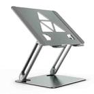 Aluminum Laptop Tablet Stand Foldable Elevated Cooling Rack,Style: Triangle  Deep Gray - 1