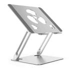 Aluminum Laptop Tablet Stand Foldable Elevated Cooling Rack,Style: Fan Blade Silver - 1