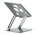 Aluminum Laptop Tablet Stand Foldable Elevated Cooling Rack,Style: Fan Blade Gray - 1