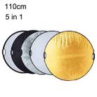 Selens  5 In 1 (Gold / Silver  / White / Black / Soft Light) Folding Reflector Board, Size: 110cm Round - 1