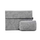 For Microsoft Surface Pro 9 Tablet Protective Case Holder(South African Sheepskin Gray Case + Power Supply Bag) - 1