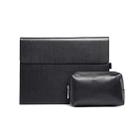 For Microsoft Surface Pro 9 Tablet Protective Case Holder(Microfiber Lambskin Texture Black Case + Power Supply Bag) - 1