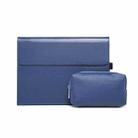 For Microsoft Surface Pro 9 Tablet Protective Case Holder(Microfiber Lambskin Texture Blue Case + Power Supply Bag) - 1