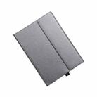 For Microsoft Surface Pro 8 Tablet Protective Case Holder(Microfiber Lambskin Texture Gray Case) - 1