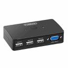 FJGEAR FJ-210UK 2 Ports HD VGA To KVM Switcher With Desktop Controller(Black) - 1