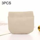 3PCS Portable Lipstick PU Case Mini Coin Cases Headphones Bag(Light Gray) - 1