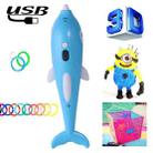 Children 3D Printing Pen Low Temperature Intelligent Screen Display Voice Drawing Pen, Style:, Color: 13 Colors (Blue) - 1