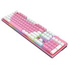 K-Snake K4 104 Keys Glowing Game Wired Mechanical Feel Keyboard, Cable Length: 1.5m, Style: Mixed Light Pink White Square Key - 1