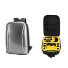 For DJI AVATA  Storage Bag Hard Shell Waterproof Shoulder Bag Backpack(Metal Gray Yellow Inner) - 1
