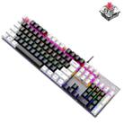 ZIYOU LANG K1 104 Keys Office Punk Glowing Color Matching Wired Keyboard, Cable Length: 1.5m(Black White Red Axis) - 1