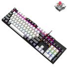 ZIYOU LANG K1 104 Keys Office Punk Glowing Color Matching Wired Keyboard, Cable Length: 1.5m(White Black Red Axis) - 1