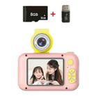 X101 Mini HD Lens Reversible Child Camera, Color: Pink+8G+Card Reader - 1