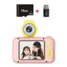 X101 Mini HD Lens Reversible Child Camera, Color: Pink+16G+Card Reader - 1