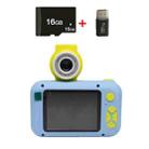 X101 Mini HD Lens Reversible Child Camera, Color: Blue+16G+Card Reader - 1