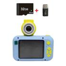 X101 Mini HD Lens Reversible Child Camera, Color: Blue+32G+Card Reader - 1