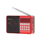 TEMEIYIN LED Digital Display Card Bluetooth Radio Speaker Morning Exercise Portable Player, Color: Red - 1